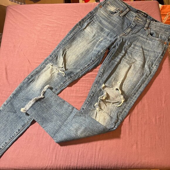 Lucky Brand Stella Skinny Distressed Blue Jeans - Size 2/24 - Picture 1 of 9